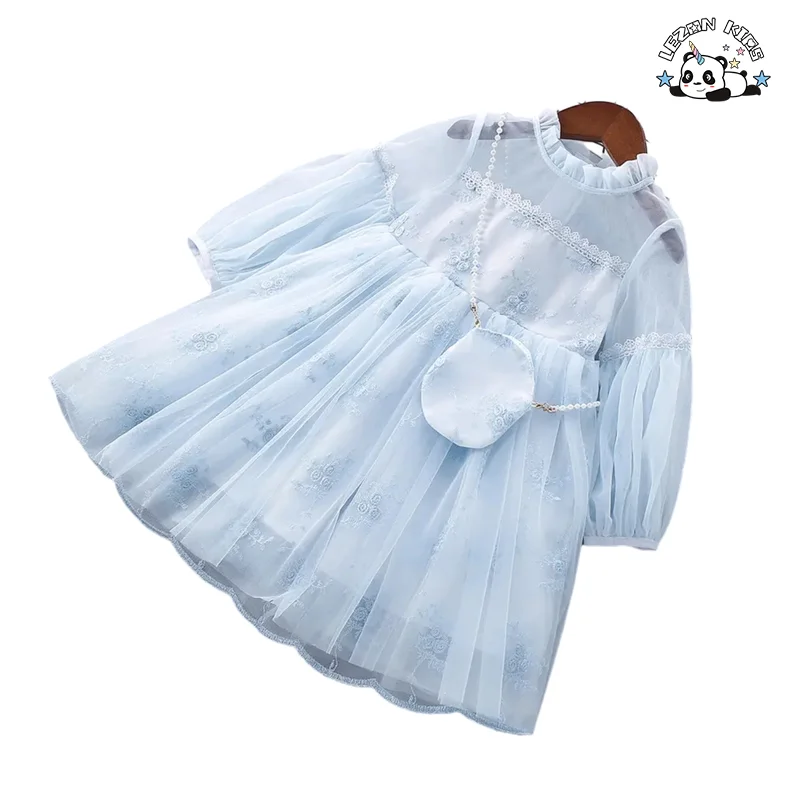 LEZONKIDS - Spring and Autumn Dress Girl's Embroidered Gauze Skirt Princess Children's Dress